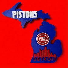 Decoración de pared Detroit Pistons Michigan | Letrero 3D para fanáticos de la NBA | Man Cave