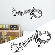 Pegatina de pared impresión de cocina cubierta extraíble hogar sala nota musical