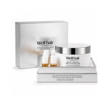 Juego de mascarilla y suero Well Hair Keratina Argán Camelia cuidado brillo suave