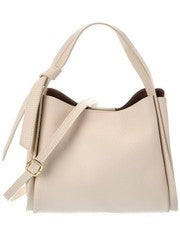 Bolso italiano de cuero Athena con asa superior para mujer beige