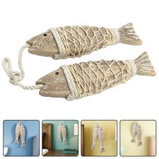 2 piezas Colgante de Peces Decorativo Telón de Fondo Adorno Hogar Colgante de Pared Adorno