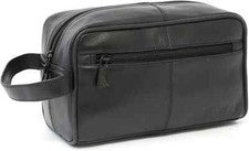 JCB Hombre Grande Cuero Genuino Viaje Noche Lavado Bolsa Gimnasio Artículos de Aseo Bolsa Estuche