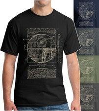 Camiseta Vitruvian Leonardo Da Vinci Estrella de la Muerte Camiseta Esquemática Estación Espacial
