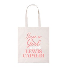 Bolso de Mano Just A Girl Who Loves Lewis Capaldi Divertido Temático de Música Algodón Shopper