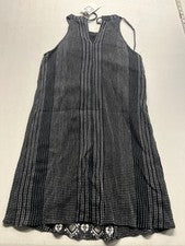 Nuevo con etiquetas Vestido recto HTML negro halter bordado sin mangas para mujer talla pequeña 16,5x31