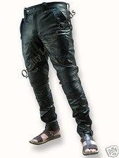 PANTALÓN VAQUERO DE LUJO ACOLCHADO HASTA LA RODILLA ESTILO HOMBRE CUERO GENUINO 27FN