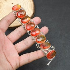 Pulsera de joyería de plata esterlina 925 con piedras preciosas de...