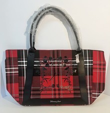 Bolso de Mano Victoria's Secret Vacaciones Rojo Cuadros Negro Floral Grande Fin de Semana Nuevo con Etiquetas