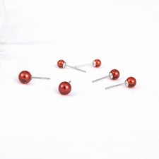 Pendientes Granate Bola Plata de Ley 925 4-6 mm Pendientes Mujer