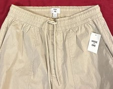 NUEVO CON ETIQUETAS~Modo de Uno~Pull-On Para Hombre~Pantalones Cintura Elástica~Corbatas Ajustables en el Dobladillo~Cru