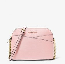 Bolso Bandolera Michael Kors Jet Set Viaje Cúpula Mediana En Polvo Rubor