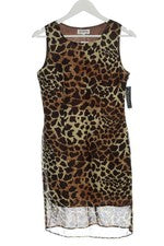Clarina Midikleid Damen Freizeitkleid Reißverschluss Weiß Schwarz Braun Gr. 36