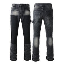 Pantalones Pop Para Hombre Carga Corte Bota Estilo Informal Llamaradas Campana Pantalones Negros Jeans 9303