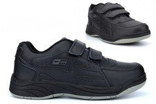 Zapatillas de deporte de ajuste ancho para hombre Zapatos de ajuste ancho Cierre táctil Cuero recubierto (Ancho E)