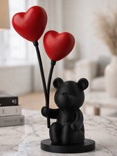 Oso con Corazón Globos Escultura Arte Romántico Estatua para Decoración del Hogar
