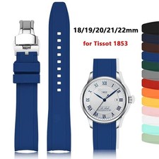 Correa de reloj de silicona premium impermeable con extremo curvo 19/20/21/22/24 mm