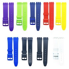 Correa de reloj Swatch 17 mm verde liso, azul marino, rojo, amarillo, púrpura, azul, negro