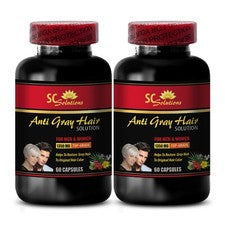 alternativas a las canas - COMPLEJO ANTI CANAS - caída de cabello zinc - 2 Botellas