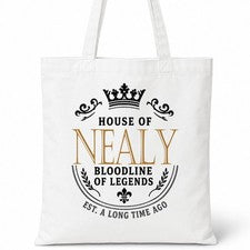 Bolso de Mano NEALY Family Surname House Of White Algodón