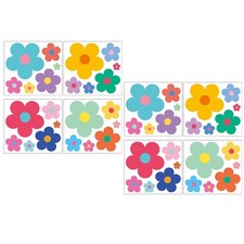 8 pegatinas de pared reutilizables de PVC con diseño de flores para decoración del hogar del dormitorio