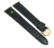 Correa de reloj Maurice Lacroix cuero de búfalo negro XL 19mm 19371G