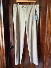 Nuevo con etiquetas Pantalones Lauren Ralph Lauren Para Hombres 36X34 Tostado Ultra Flexible Frente Plano Traje Pantalón