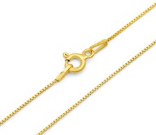 Cadena veneciana plata de ley 925 chapada en oro 0,7 mm 45 - 55 cm cadena de plata oro