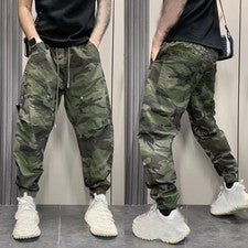 Nuevo Para hombres Moda Camuflado Harén Pantalones Mono Cordón Ajustado Pantalones Sueltos Informales