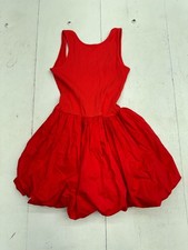 Vestido sin mangas rojo liso de moda para mujer talla pequeña NUEVO