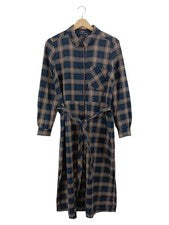 Vestido camisero a cuadros azul French Connection talla 36 S casual