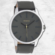 Oozoo Unisex Reloj de Pulsera Relojes Analógico Cuero Gris UOC10330