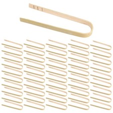 50 piezas pinzas utensilios de cocina desechables pinzas de bambú pinzas para tostadas naturales 1643