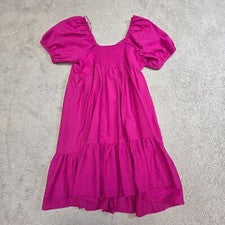 Mini Vestido Nine West Para Mujer Cuello Corazón Abullonado Babydoll Mangas Talla OX NUEVO