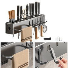 Estante de almacenamiento de utensilios espacio de cocina acero al carbono construcción fácil limpieza