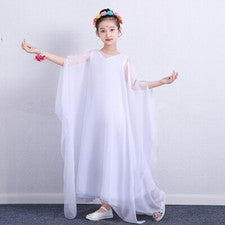 Conjunto de 2 piezas de vestido sin mangas de niña mezcla de algodón con capucha sin mangas gasa largo