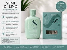 Champú Purificante Alfaparf Semi Di Lino 8,45 oz + Juego de Loción Energizante
