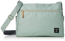 Bolso de Hombro Anello GRANDE CLP Clásico Poliéster Jaspeado 10 Bolsillos Verde Menta