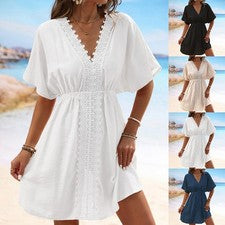 Vestido de playa de seda de hielo para mujer ropa casual ligera adecuado para playa Z