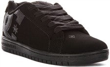 Zapatos DC Corte Graffik Logo Negrita Juvenil Entrenadores Negros Reino Unido 3-6