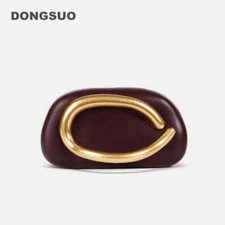 Bolso sin asas con caja de cierre dorado | Cartera para mujer noche boda fiesta 2025 nueva