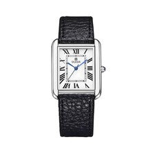 Reloj de pulsera impermeable con correa de cuero de cuarzo de vidrio mineral de 3 bares para hombre
