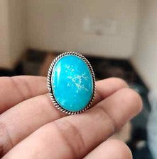 Anillo Navajo Turquesa Piedras Preciosas Plata de Ley 925 Regalo para Novia Anillo MK*