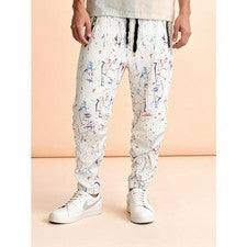 Joggers marca encriptada con salpicaduras de pintura para hombre ropa de calle gráfica estilo arte urbano