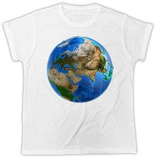 CAMISETA MAPA DEL MUNDO AZUL COOL MODA IDEAL REGALO CUMPLEAÑOS REGALO UNISEX HOMBRE