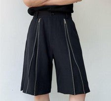 Lo último Para hombres Moda Punk Gótico Cremallera Negro Pantalones Cortos Juveniles Informales Pantalones Cortos Fiesta
