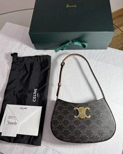 Bolso mediano Celine Tilly Triomphe de lona piel de becerro PVP £1750 nuevo