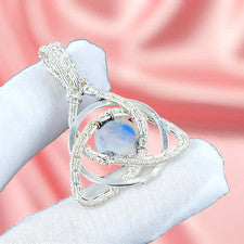 Colgante de plata con piedra lunar colgante de plata de ley 925 hecho a mano colgante de plata