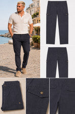 Pantalones cargo informales calce regular algodón azul 34 (EU 50) NUEVOS CON ETIQUETAS ALEGRI A-Tech