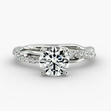 Anillo de diamantes boda oro cultivado en laboratorio IGI corte redondo E F V...