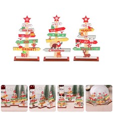 3 piezas decoración del hogar escritorio adornos navideños arte en madera artesanal